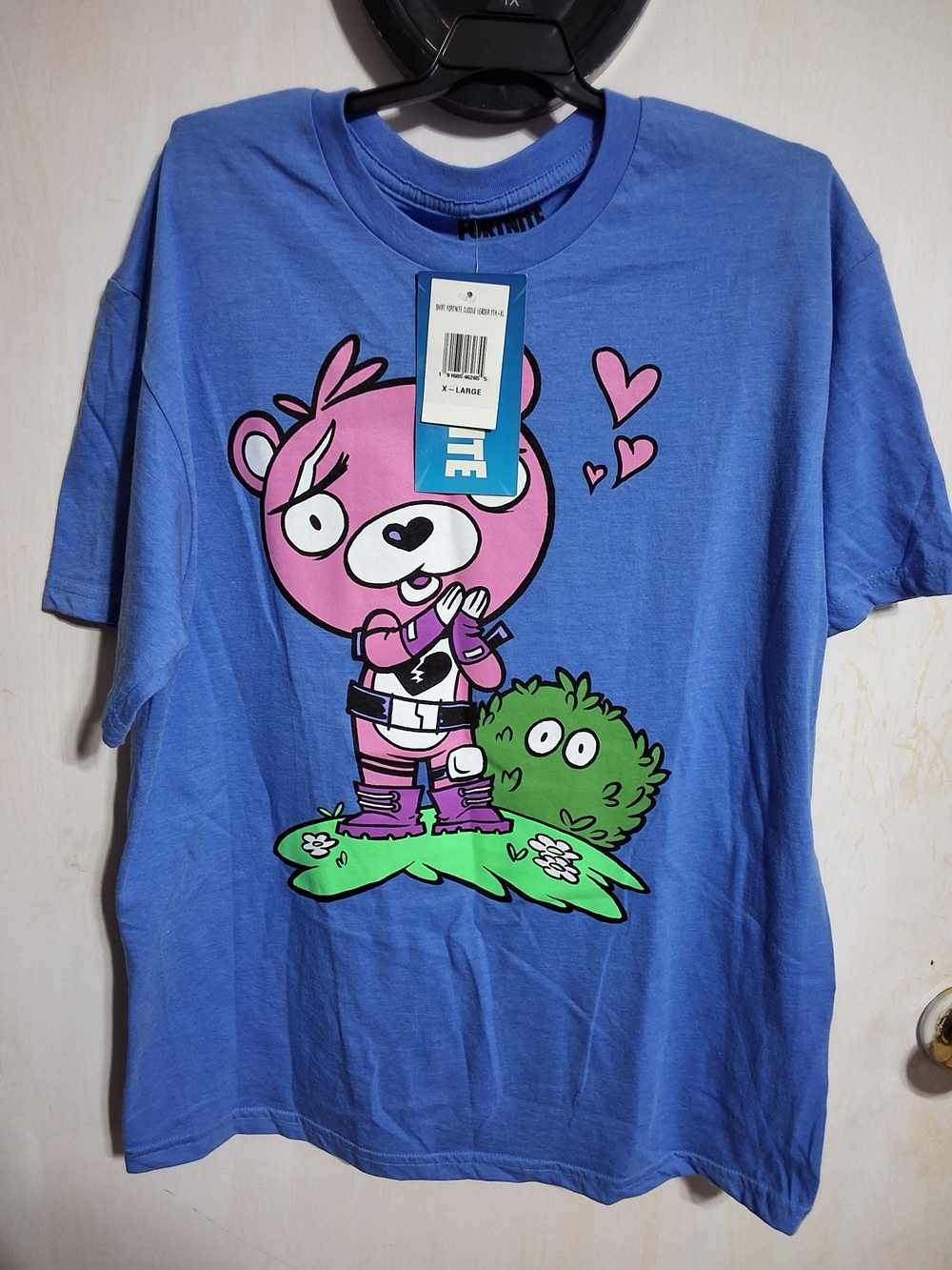 Kids Blue T‑Shirt with Pink Cuddle Team Leader Graphic XL